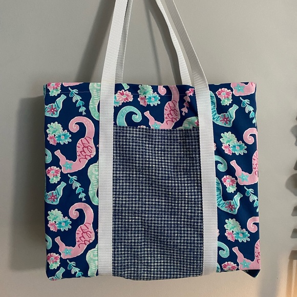 Large tote bag “Seahorses” - Picture 4 of 4